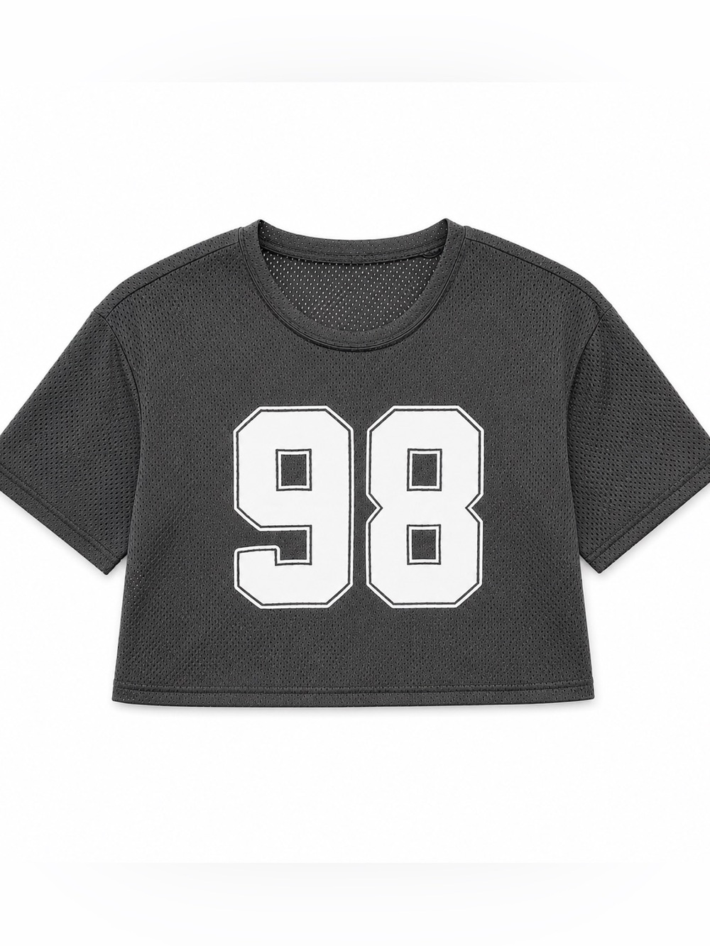 Verdusa 98 Mesh Crop Top XS Black Athletic Jersey Tee